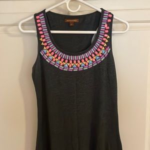 Grey beaded racer back maxi dress